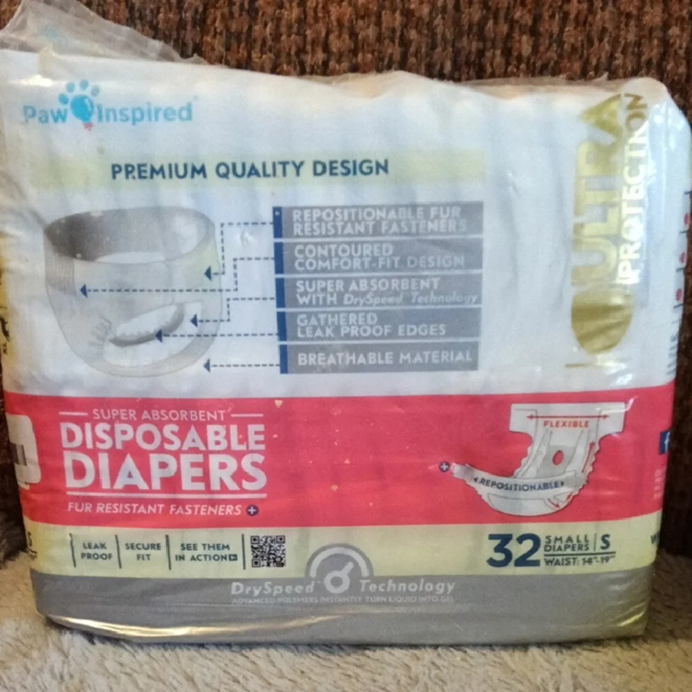 Inspire Ultra Protection Dog Diapers - Red and Yellow